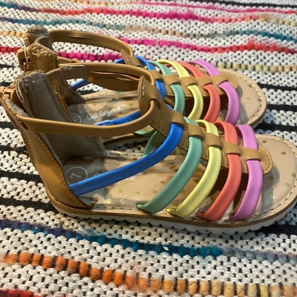 Cat and Jack Toddler Rainbow Gladiator Sandals size 7 - Picture 4 of 6